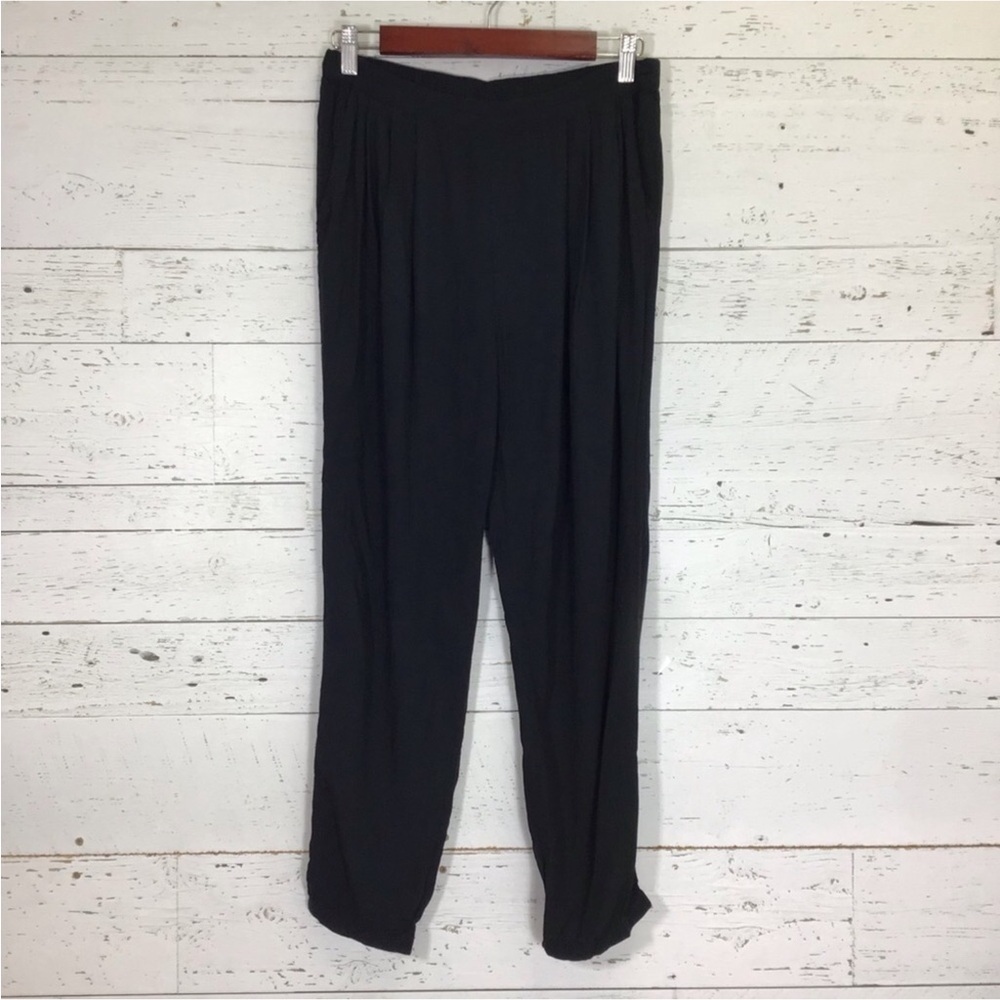 Seafolly Australia Pull On Rayon Jogger Style Pants Size Small Black
